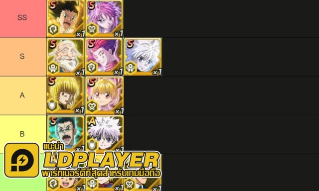 HUNTER×HUNTER NEN×SURVIVOR แนะนำ Tier List ตัวละครน่าปั้น ตัวไหนเก่งแบกทีมช่วงต้นเกมท้ายเกมเก่งมากใช้ได้ยาวๆ