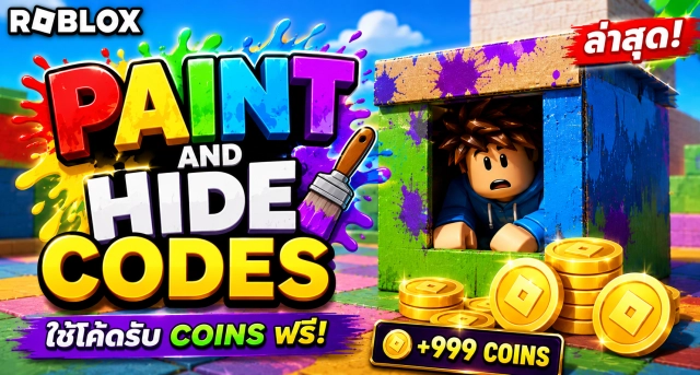 Roblox Paint and Hide Codes ล่าสุด รับ Coins ฟรี