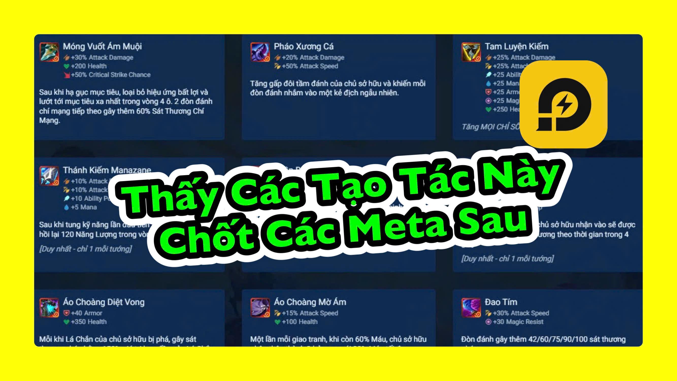 Đấu Trường Chân Lý: Thấy Các Tạo Tác Này Chốt Meta Sau
