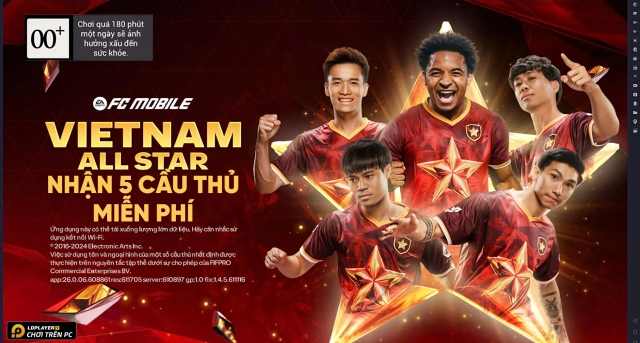 FC Mobile VN: Hướng dẫn nhận 5 Cầu Thủ Vietnam All Star miễn phí