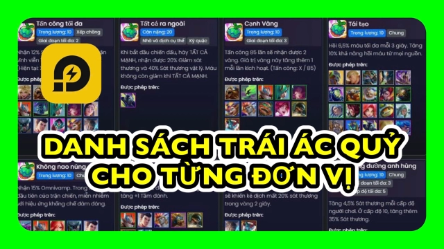 Đấu Trường Chân Lý: Danh Sách Trái Ác Quỷ Cho Từng Đơn Vị ĐTCL Mùa 15