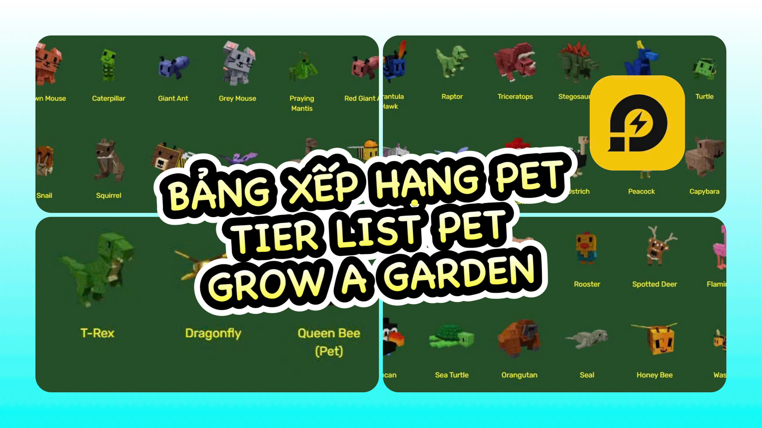 Roblox - Grow a Garden: Bảng Xếp Hạng Pet Mới Nhất (Tier List Pet 2025)