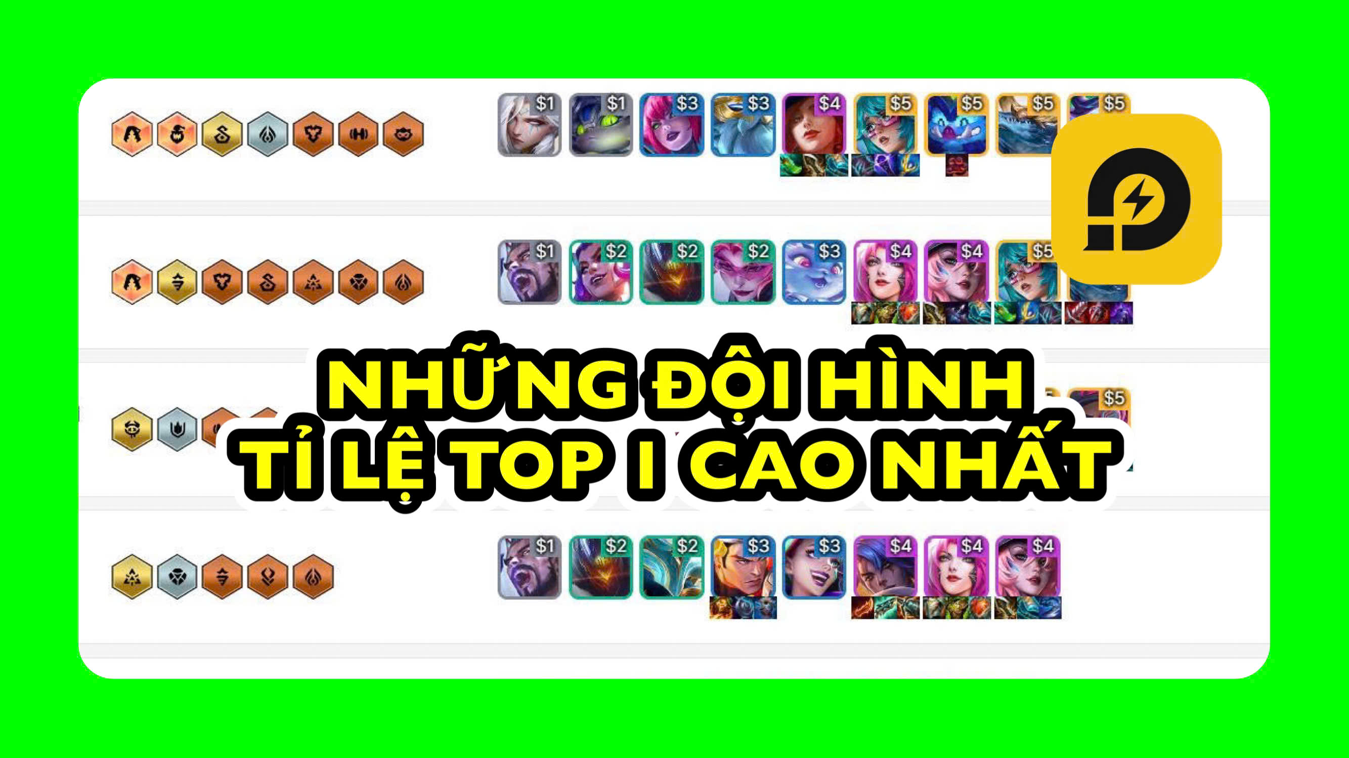 Đấu Trường Chân Lý: Thống Kê Đội Hình Có Tỉ Lệ Top 1 Cao Nhất