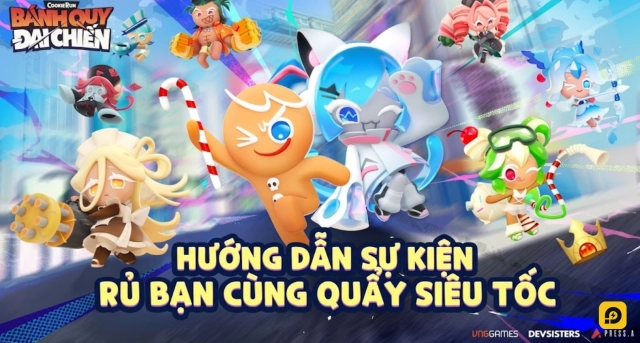 Hướng Dẫn Cày Full Sự Kiện Rủ Bạn Cùng Quẩy CookieRun: Bánh Quy Đại Chiến Nhận Set Mèo Hồng