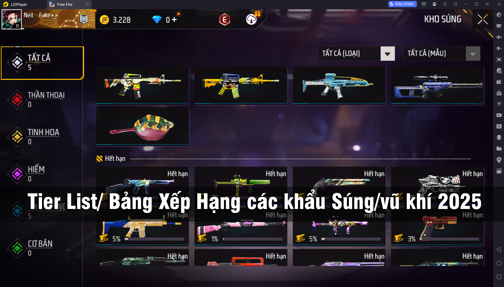 Garena Free Fire: Tier List/ Bảng Xếp Hạng các khẩu Súng 2025