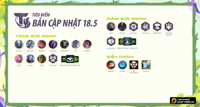 Thông Tin Cập Nhật Đấu Trường Chân Lý Mùa 18.5