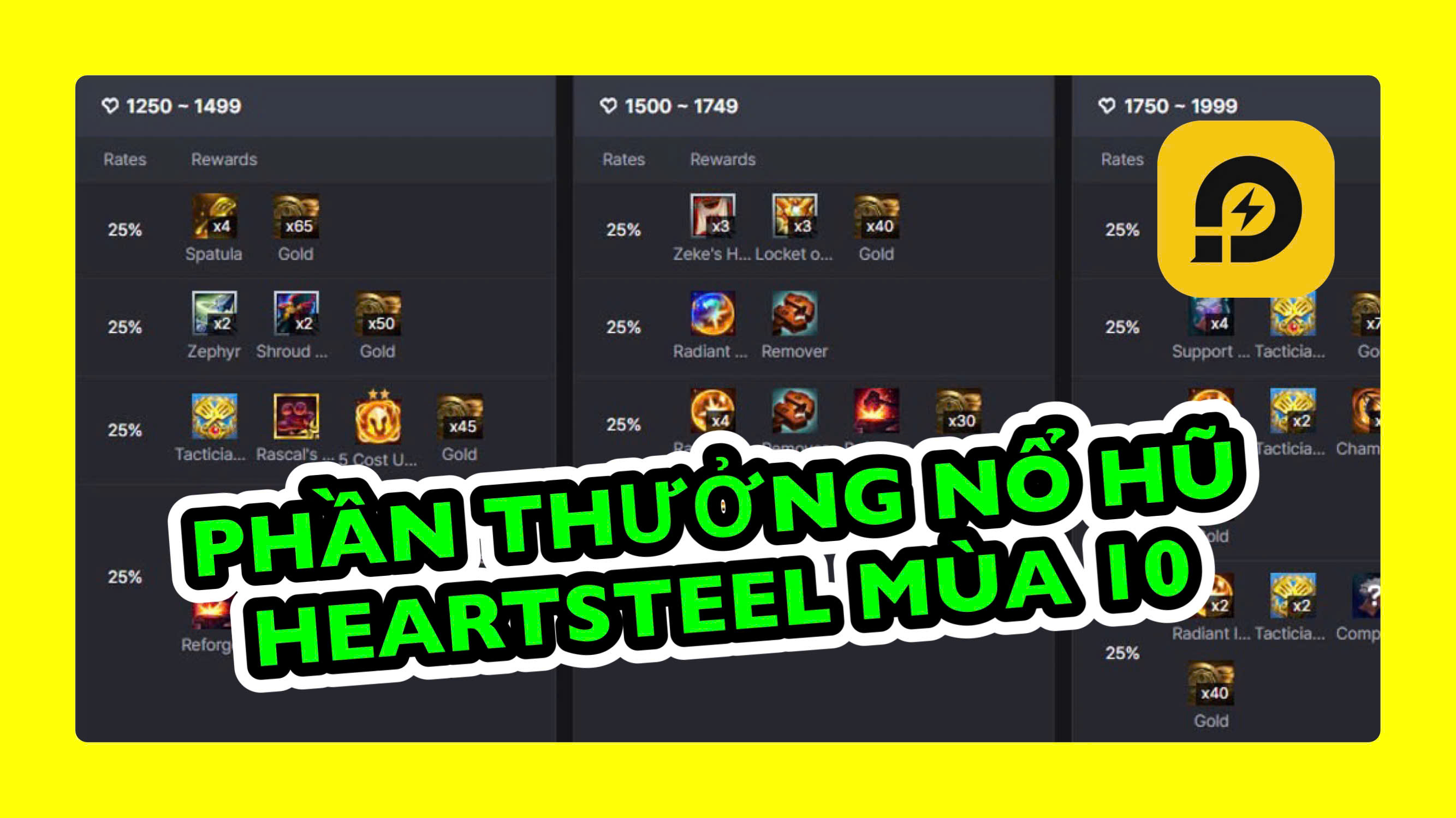 Đấu Trường Chân Lý: Phần Thưởng Nổ Hũ HeartSteel Mùa 10