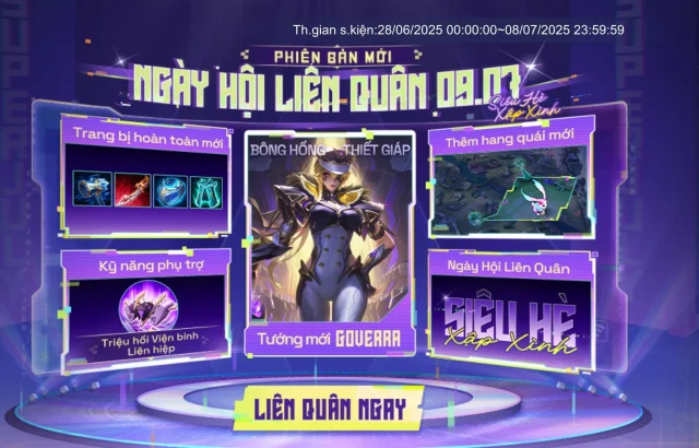 Liên Quân Mobile: Cập Nhật Ngày Hội Liên Quân 9/7 Tướng Mới, Trang Bị Mới