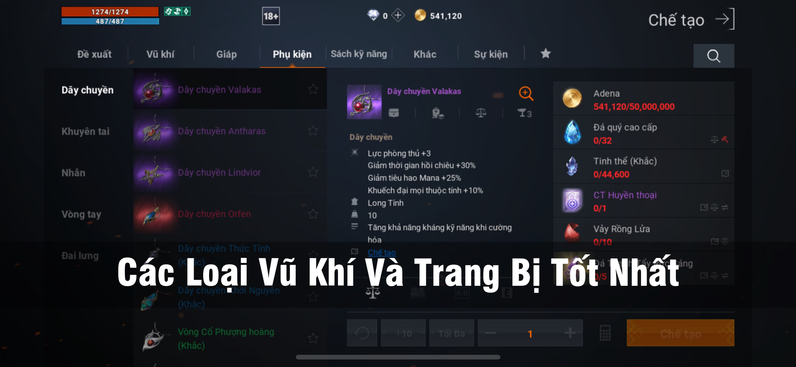 Các Loại Vũ Khí Và Trang Bị Tốt Nhất Trong Lineage2M